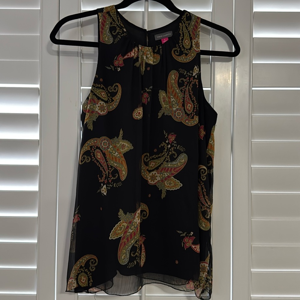 Like 🆕 Vince Camuto Sleeveless Sheer Lined Blouse, Size Small